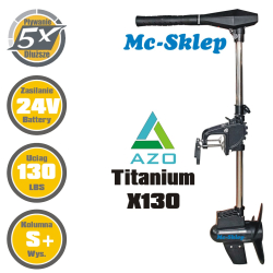 Silnik do łodzi elektryczny AZO Titanium X130 130Lbs MAX 24V (SHORT+) LED bezszczotkowy nowość 2026!!!